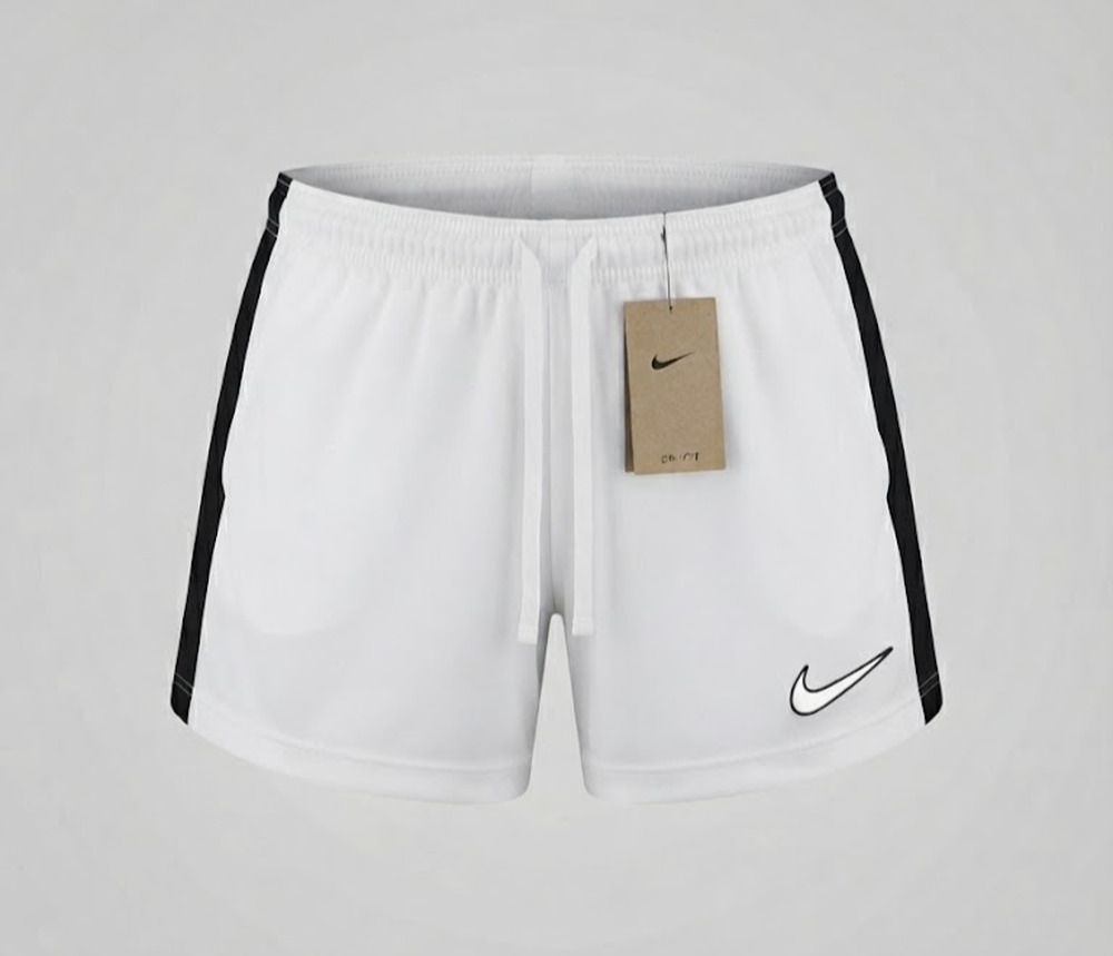 Nike Women's Training Shorts White Black Striped Dri-FIT Size XL Brand New